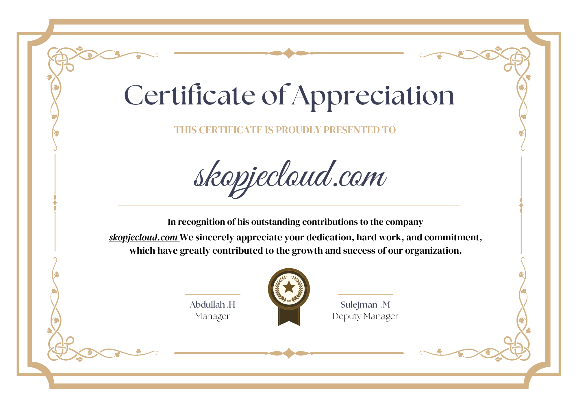 SkopjeCloud Certificate