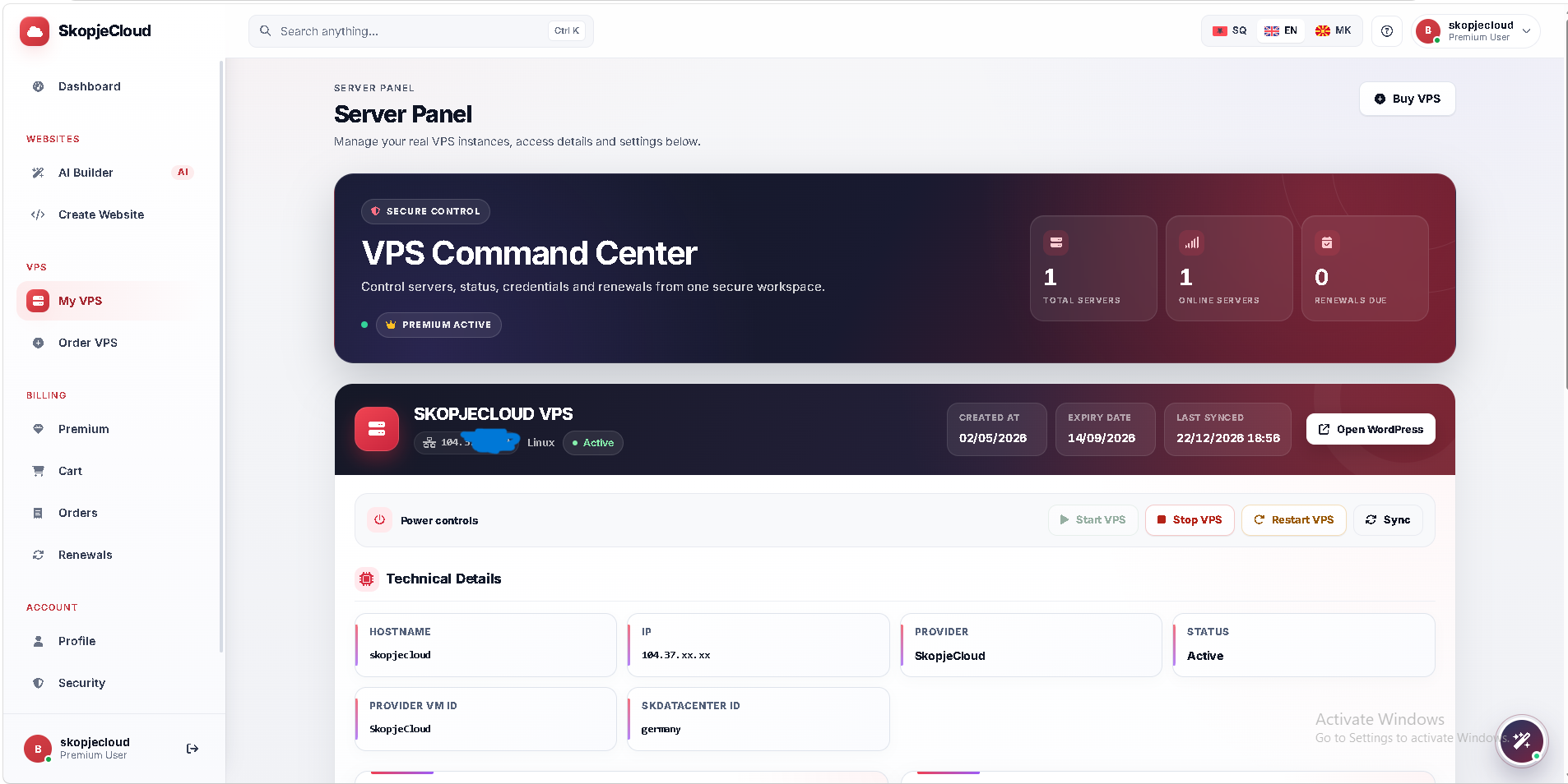 VPS Command Center